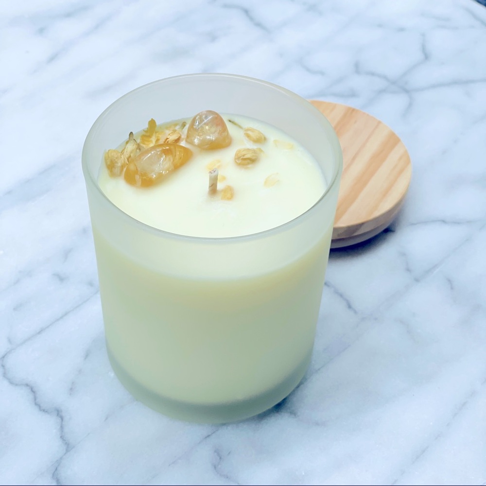 Citrine + Orange Blossom-Reiki Infused Candle